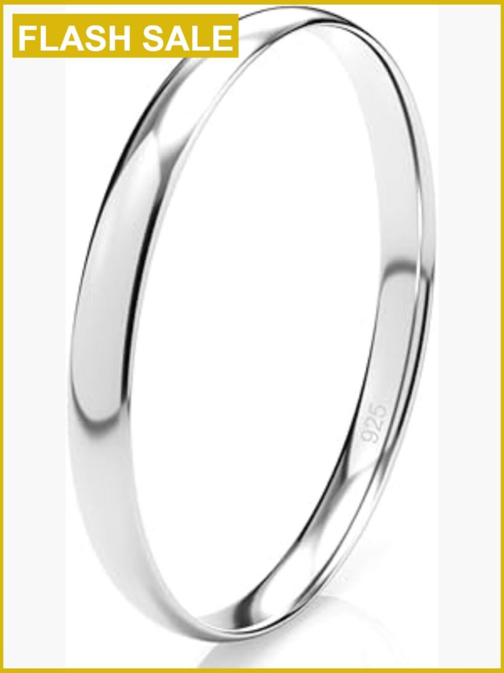 Sterling Silver 2MM High Polish Dome Wedding Band Ring Comfort Fit